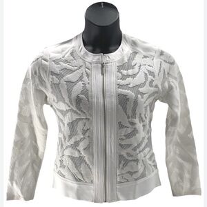 NIC+ZOE White Palm Springs Textured Zip Up Blazer Woman’s Large